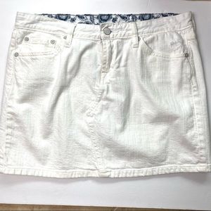 Lucky brand white denim mini skirt